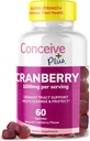 CONCEIVE PLUS Cranberry Gummies - 1000mg Forza Cranberry Gummy Vitamine, Salute urinaria, 60 Gummy Count, 30 giorni di alimentazione