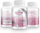 Biotina 10.000MCG Capsule Crescita dei capelli per le donne e gli uomini - Vitamina B7 Pills - Supplemento ad alta potenza per unghie e capelli sani