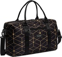 Clementine Tote Bag | Weekender Bags for Women | Perfect duffle Bag per le notti, Viaggi e Palestra | Geometrico nero/oro - Medium