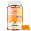 Omega 3 6 7 9 Gummies per le donne - Omega 3 Supplemento con olio di secchione marino, olio di semi di lino, vitamine E, A & Probiotici - Pelle, occhio e secchezza, aroma di camomilla - 60 Gummies