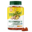 MegaFood Vitamina B12 Energy Gummies - Vegan - Con Methyl B12 Vitamins per sostenere la produzione di energia cellulare - Ginger - Daily Vitamin B12 Supplement - USDA Organic - 70 Gummies, 35 Serve