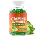 Vitamina C Gummies 1000mg per Adulti & Bambini - Supporto Immune Massima Forza Masticabile, Supporto Collage - Sapore di Mela Verde Sour - Gluten Free, Non OGM, Vegetariano - 90 Gummies (30 Serve)