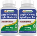 Best Naturals Acetyl L-Carnitina e Alpha Lipoic Acid 750 mg 120 capsule (120 conte (Pack of 2))
