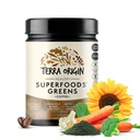 TERRA ORIGIN Superfoods Greens Blend Immune and Digestive Support | Integratore di verdure biologiche con Tumerico, Cardo di latte, Tè verde, Chlorella | Non OGM, Senza glutine, Vegan | Caffè | 30 Serve