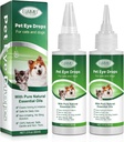 Gocce degli occhi per cani e gatti, gocce di occhio del cane di Formula Gentle, le irritazioni dell'occhio di Flush & Soothe Supporta il detergente dell'occhio di infezione degli occhi, - Pet Eye Gentle Care Supplement Cats Drops for Eyes - 4.04 fl oz