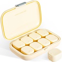 Organizzatore di pillole giornalieri, 8 scomparti caso di pillole portatile, Moisture-Proof Pill Case, Dispenser di pillole, Travel Pill Container, per tenere le vitamine Pills Cod Liver olio Tabelle regolari (Cream White)