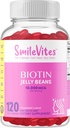 Heartland Pharma Biotin 10.000 MGC Jelly Beans | Hair, Skin & Nails Support | Vegan, Gluten-Free, Non OGM & Kosher Friendly | Strawberry Flavor | 120 Count