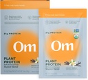 Om Master Blend Vegan Protein Powder, Vanilla, 21g di Plant Protein - Integratore di funghi organici con 10 Mushroom Complex, Ashwagandha, BCAA e Vitamina B12 - Serve singola (10 Conte)