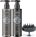 JVR Beard Wash and Beard Conditioner for Men, Beard Shampoo Cleanse e riduce Frizz, Ammorbidisce e rinforza, Organico con Coconut, Aloe, Fornisce Shine per Cuscinetti secchi e grossolani, Cuscinetto (6.7oz)