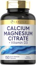 Citrato di magnesio di calcio carlile con vitamina D3 | 150 capsule | Non OGM & Gluten Supplemento gratuito
