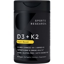 Ricerca sportiva® Vitamina D3 + K2 w/Coconut olio - Vegan Vitamina D 2500iu (62.5mcg) & Mk7 Vitamina K 100mcg per Bone & Supporto Immune - Vegan Certificato · Non OGM · Soy Free - 60 Softgels
