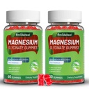 Magnesio Glycinate Gummies 600mg, Magnesio Gummies per le donne e gli uomini, con Magnesio L-Threonate 300mg, CoQ10 e Pepe Nero, Vegan (120 Conte)