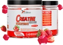 Creatina Monoidrato Gummies 5000mg Zucchero gratuito per gli uomini e le donne, con L-Taurine + Vitamina B12 per la resistenza muscolare, Muscle Builder, Energy Boost, Pre-allenamento supplemento, Fragola, 120 Conte
