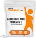 BulkSupplements.com Capsule di acido ascorbico (Vitamin C Capsules) - Vitamina per il supporto immunitario - Vegan - 1 capsula per porzione - 10 mesi di alimentazione (300 capsule di veg)