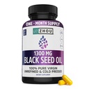 ZHOU Black Seed Oil Capsule - Black Cumin Seed Oil Pressato a freddo, Nigella Sativa, Pure Unrefined Blackseed, Supplemento Premium per la salute, Hair & Skin w/Thymoquinone - 60 capsule (Pack of 1)