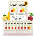 Barre vegetali Vegan Healthy Protein Bars, Con Greens (Lemon Cherry, 8 Bars) – Solo ingredienti reali, Zero Aggiunto Zucchero, senza glutine, senza latticini
