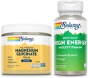 SOLARAY Magnesium Glycinate Powder 350mg e Bundle Multivitamina ad alta energia - Magnesio Chelato e una volta Multi giornaliero - Bone Salute, Muscolo, Cuore e Supporto Immune, Garanzia di 60 giorni, 6oz/60ct