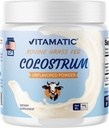 Vitamatic Bovine Colostrum 30% IgG Polvere - Supplemento per la salute del fegato, la crescita dei capelli, la bellezza, il recupero del muscolo, e il supporto immunitario - Facile da mescolare - 60 Gram (30 Serve, non aromatizzato)