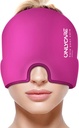 SOLOCARE Migraine Relief Cap, Upgraded Odorless Migraine Ice Head Wrap, Headache Relief Hat for Migraine, Hot Pink