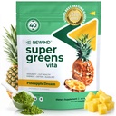 Polvere Super Greens Degustazione con 40+ Superfoods – Polvere verde Deliziosa giornaliera con vitamina B12, zinco, vitamina C, magnesio e calcio – Miscela Superfood di succo verde - Sapore di ananas