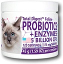 Total DigestTM Feline Probiotici ed enzimi, Formula di Integrazione Alimentare per Gatti (120 Serve)