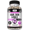 Kaya Naturals Hair Skin Capsule Unghie con Biotina - Vitamine Capelli e Pelle, Vitamina D Vitamina B-12 Un Supporto Acido Folico, Supporto Capelli Integratore Vitamina per Unghie Pelle Capelli - 30 Conta capsule