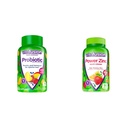 Vitafusion Probiotic Gummy Supplementi, Raspberry, Peach e Mango Sapori, 35 giorni di alimentazione, 70 conteggio di energia zinco vitamine, Strawberry Tangerine aromaed, 90 Conte