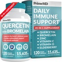 28-in-1 Quercetina con supplemento di Bromelain per il sostegno giornaliero della difesa immunitaria - Quercetina con vitamina C e zinco per gli adulti arricchito con vitamina D e sambuco (120ct)