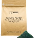 PURE ORIGINAL INGREDIENTI Polvere di Spirulina (8oz) Proteine complete a base vegetale, Non OGM