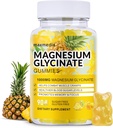 Magnesio Glycinate Gummies 1000mg, Zucchero Gratuito Magnesio Potassio Integratori Chewable per Adulti con L-Threonate per Dormire, Supporto Corpo e Rilassamento,90 Mango Ananas Gummies