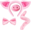 Spooktacular Creations Rosa Pig Costume dalmata Set con Ears Nose Tail e Bow Tie, Animal Costume Accessori per Unisex