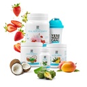 Detox Plus Kit, Pulizia giornaliera Pure Fiber Meal Sostituzione, Bere Mix, Shake Booster e Supplemento, Kit pulizia corpo per le donne, Sistema giornaliero Cleanse - Fragola, Aloe Vera Mango
