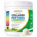 FORTEVIT Collagen Peptides polvere per le donne e gli uomini – idrolizzato tipo I & III – Boosts elasticità della pelle, Hair & Nail Strength, Joint Support – Unflavored, Grass‐Fed, Non-GMO, Keto & Paleo – 16 oz Jar