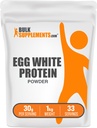 BulkSupplements.com Polvere di proteine bianche dell'uovo - Polvere bianca dell'uovo, proteina libera del lattosio - senza aroma e latticini, 30g per porzione, 1kg (2.2 lbs) (pacchetto di 1)