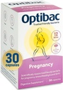 Gravidanza Probiotici Optibac - 12 miliardi di CFU & FOS Fibres, Integratore Probiotico Vegano per le donne in gravidanza e allattamento, 30 capsule