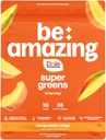 BE AMAZING Super Greens Polvere con Prebiotici, Enzimi Digestivi & Antiossidanti, 35 Frutte & Veggies, Electrolytes & Fiber, Vegan, Gluten Free Juice & Smoothie Mix, Dole Orange Peach Mango, 25 Serv