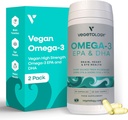 Integratore Vegan Omega 3 – EPA, DHA Integratori & Vitamina D3 – Algae Omega 3 Vegan Integratori per Cervello, Occhi e Salute Del Cuore – per Bambini & Adulti (120 capsule)