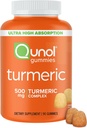 Gummie Turchesi di Qunol, Gomma con curcumina di curcuma di 500mg, Supplemento di supporto congiunto, Curcumina di tumerico di assorbimento ultra alta, Vegan, Gluten Free, Conte