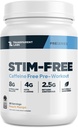 Trasparente Labs Stim-Free Pre-Workout - Caffeina e Stim polvere di pre allenamento gratuita naturalmente addolcita per gli uomini e le donne con Beta Alanine Powder, Citrulline Malate, & elevATP - 30 Serve, Peach Mango