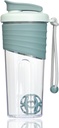 Protein Shaker Bottiglia 24oz – Tritan trasparente Teal con scala di misura, Silicone Grip & Teal Shaker Ball – Perfetto per frullati proteici, Smooti e Integratori