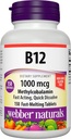 Webber Naturals Vitamina B12 1000 mcg, conta 150, compresse disciolte veloci, supporto supplemento di vitamina per il metabolismo energetico, Immune e salute del cuore, Formula vegetariana, alimentazione di 150 giorni