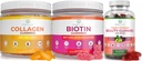 Purificare il collagene marino di vita, Biotina, & Vegan Collagen Bundle, Gummies per la pelle dei capelli e unghie (Bulk - 90 Chews), Vitamina di cura congiunta, Supporto immunitario, Bellezza, Detox & Cleanse, Sostituisci capsule, Pillole