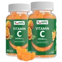 YumVs Vitamina C Gummies per Adulti - 250 mg Orange Flavored Vitamin C Gummy - Vitamina C Chewable Immune Gummies per Adulti - Integratore di Supporto Immune - Kosher, Halal, Gluten Free (200 Count), 2 Pack