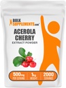 BulkSupplements.com Polvere di estratto di ciliegia di Acerola - Supplemento di vitamina C naturale, polvere di ciliegia di Acerola - Vegan & Gluten Free, 500mg per porzione, 1kg (2.2 lbs) (pacchetto di 1)