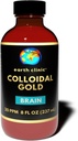 Earth Clinic ® Colloidal Gold 20 ppm, 8 oz (237 mL) - Supporto naturale del cervello & Cognitive Function Aid