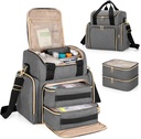 LUXJA Borsa di grande medicina con 2 casi rimovibili, borsa di stoccaggio della medicina con sezioni di stoccaggio multiple (adatta per viaggi o casa), grigio