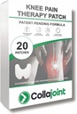 Patch di sollievo dal dolore al ginocchio - Hydrogel per la mobilità e il comfort con collagene e glucosamina - basso odore, 20 conte