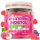 Gummie inositolo per le donne + Chasteberry, Myo-Inositol & D-Chiro Inositol 2000mg + 50mg Ideale 40:1 Ratio con B12 & Folate metilato, colina, magnesio, vitamina D3 per la salute generale, confezione da 2