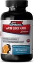 Eliminare i capelli grigi - Anti Gray Hair Formula naturale per gli uomini e le donne - Biotin Supplemento - Anti Gray Hair Supplement, Herbal Gray Hair Reversal, Reverse Gray Hair Darkening Supplement, 1B 60 Caps