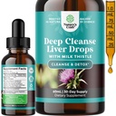 Detox & Repair with Milk Thistle Liquid Drops - Estratto di carciofo liquido di disintossicazione del fegato con polpa di dannazione, curcumina di Ginger & Turmeric per l'immunità & Daily Cleanse - 2Fl OZ